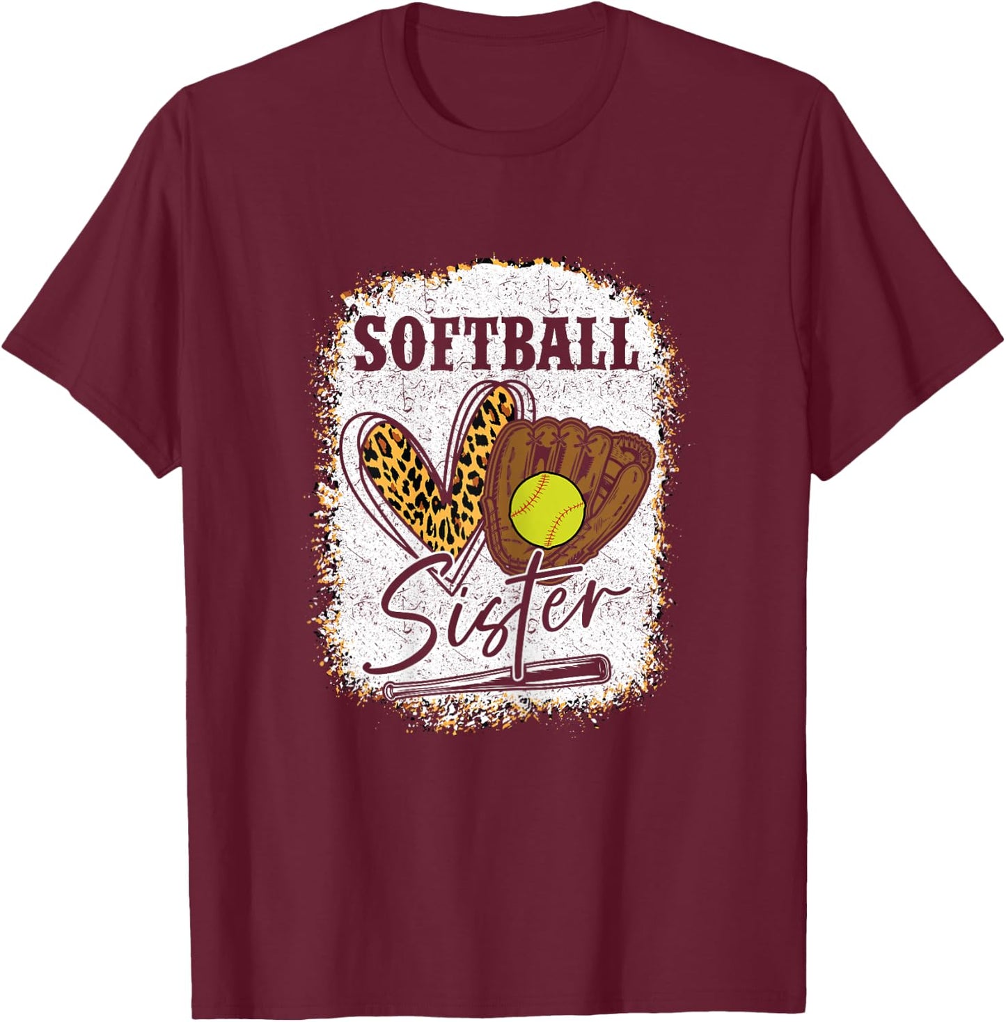 Softball Shirt Girls Softball Sister T-Shirt - T-Shirt | Maroon