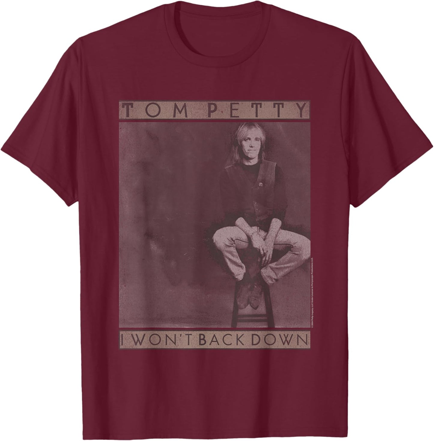 Tom Petty I Won't Back Down T-Shirt - T-Shirt | Maroon