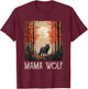 Full Moon Mother Grunge Forest Mom Wolf Mama Wolf T-Shirt - T-Shirt | Maroon
