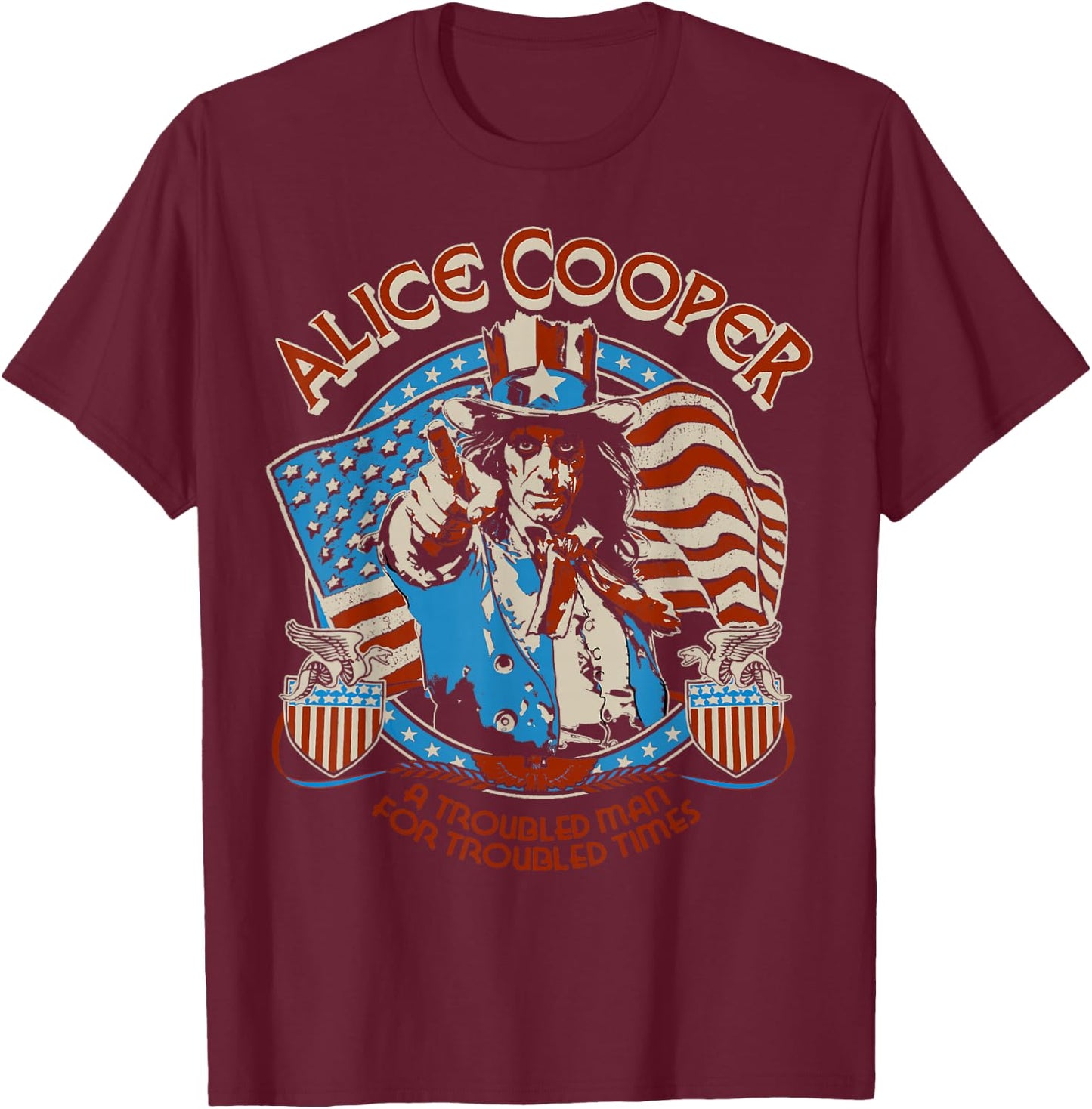 Alice Cooper Elected Snake Shields T-Shirt - T-Shirt | Maroon