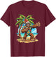 Santa Bigfoot Christmas in July Beach Funny Sasquatch T-Shirt - T-Shirt | Maroon