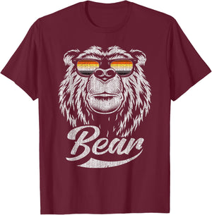 Gay Bear Community Bär mit Brille T-Shirt - T-Shirt | Maroon