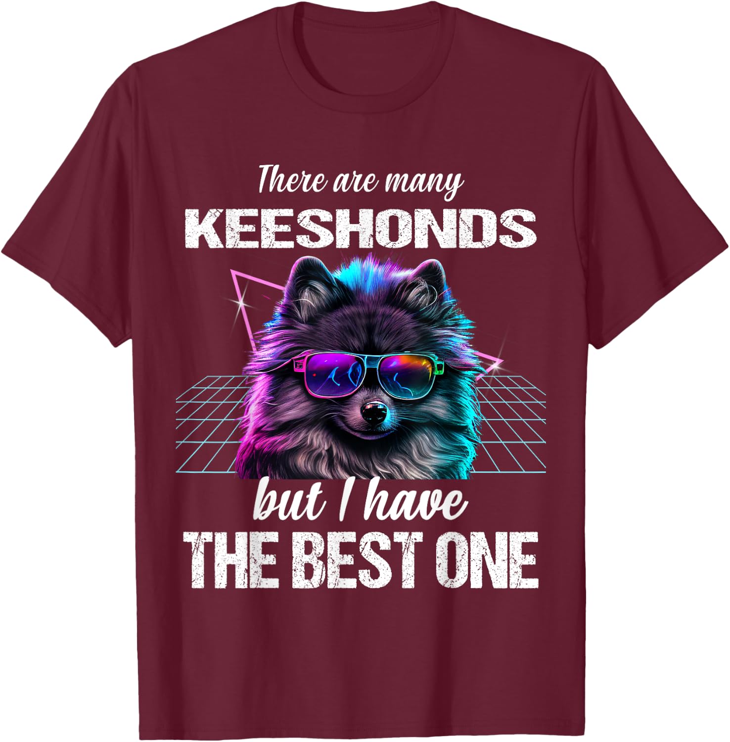 Keeshond Dog Keeshonds T-Shirt - T-Shirt | Maroon