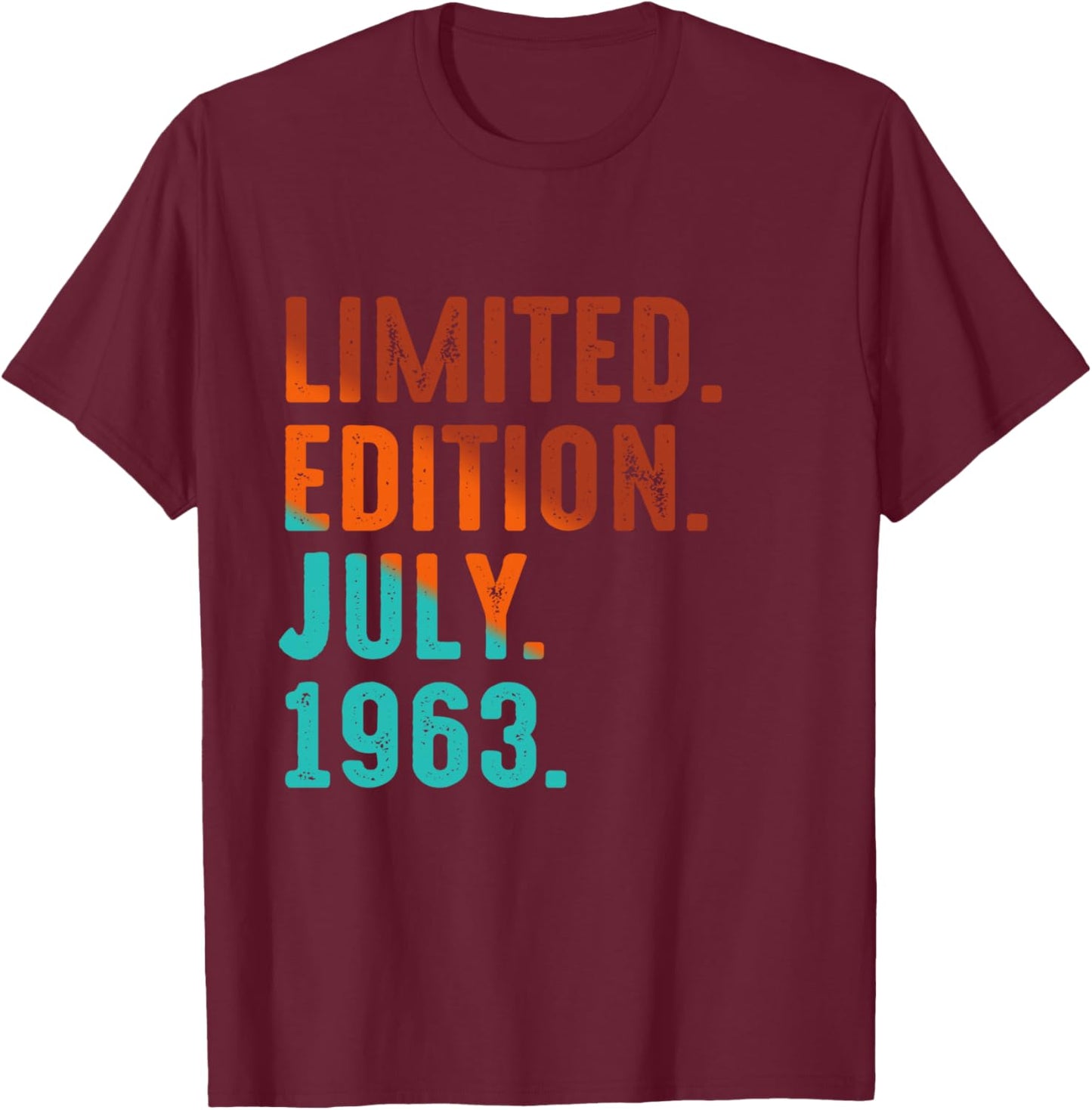 Édition limitée Juillet 1963 Anniversaire Manche Longue T-Shirt - T-Shirt | Maroon