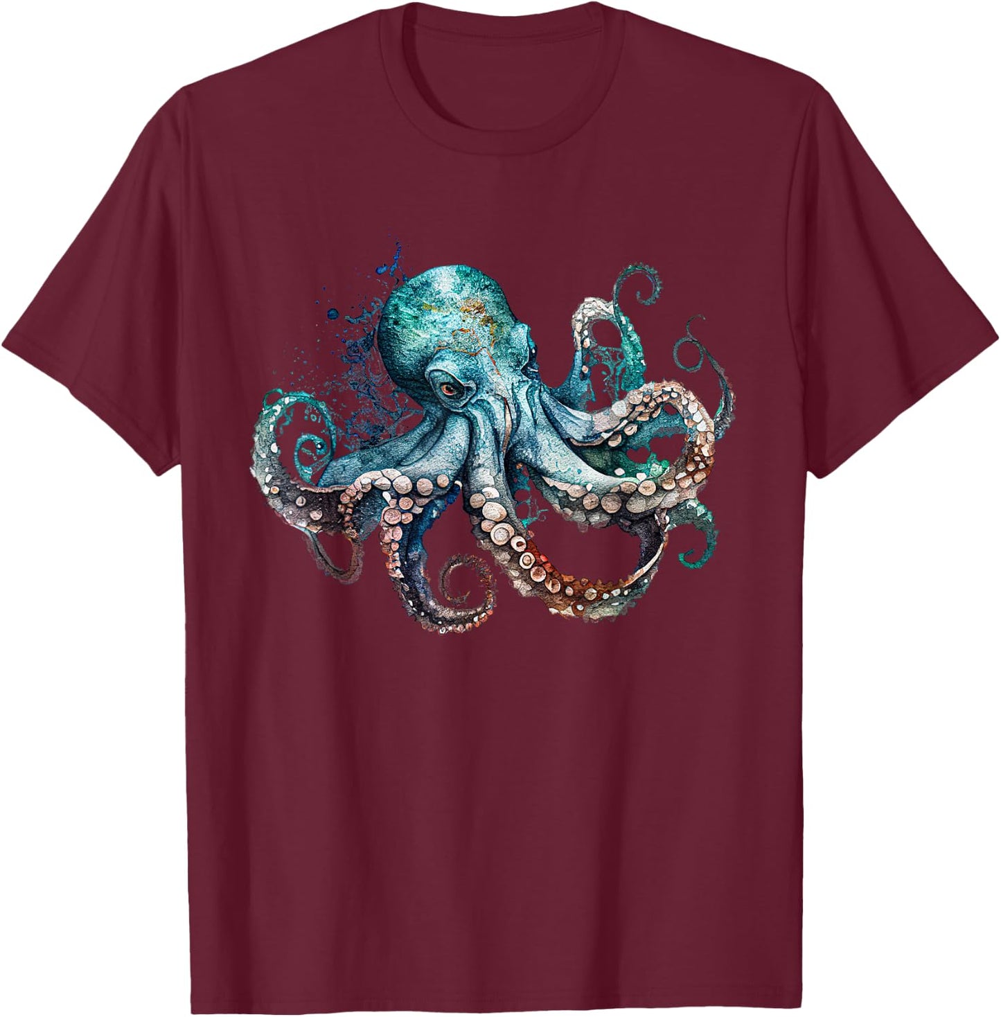 Funny octopus Ocean Zoology Teuthology biologists sailing T-Shirt - T-Shirt | Maroon