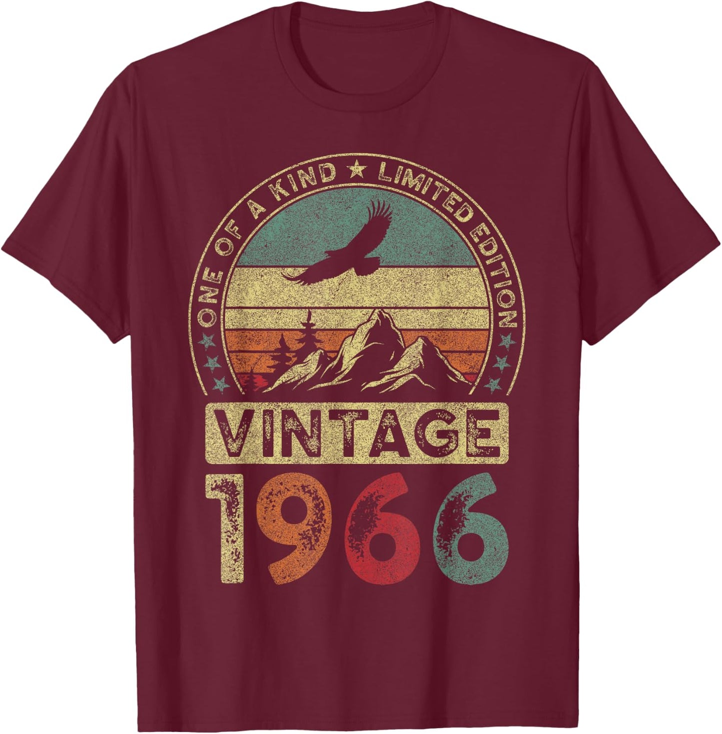Vintage 1966 Limited Edition 58th Birthday 58 Years , black T-Shirt - T-Shirt | Maroon