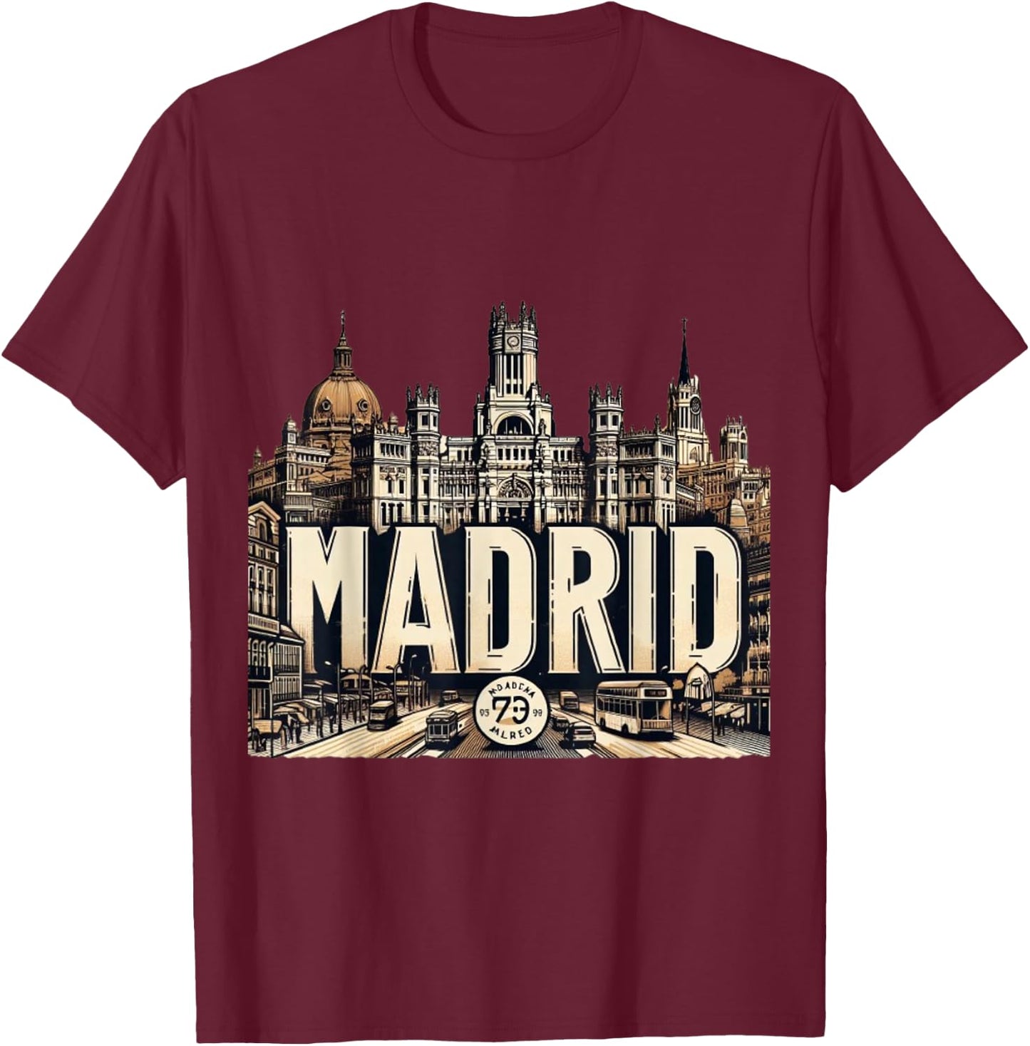 Madrid Espana - Madrid Spain , Black, S T-Shirt - T-Shirt | Maroon