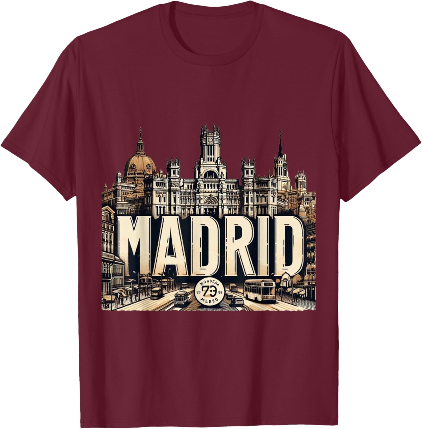 Madrid Espana - Madrid Spain , Black, S T-Shirt - T-Shirt | Maroon
