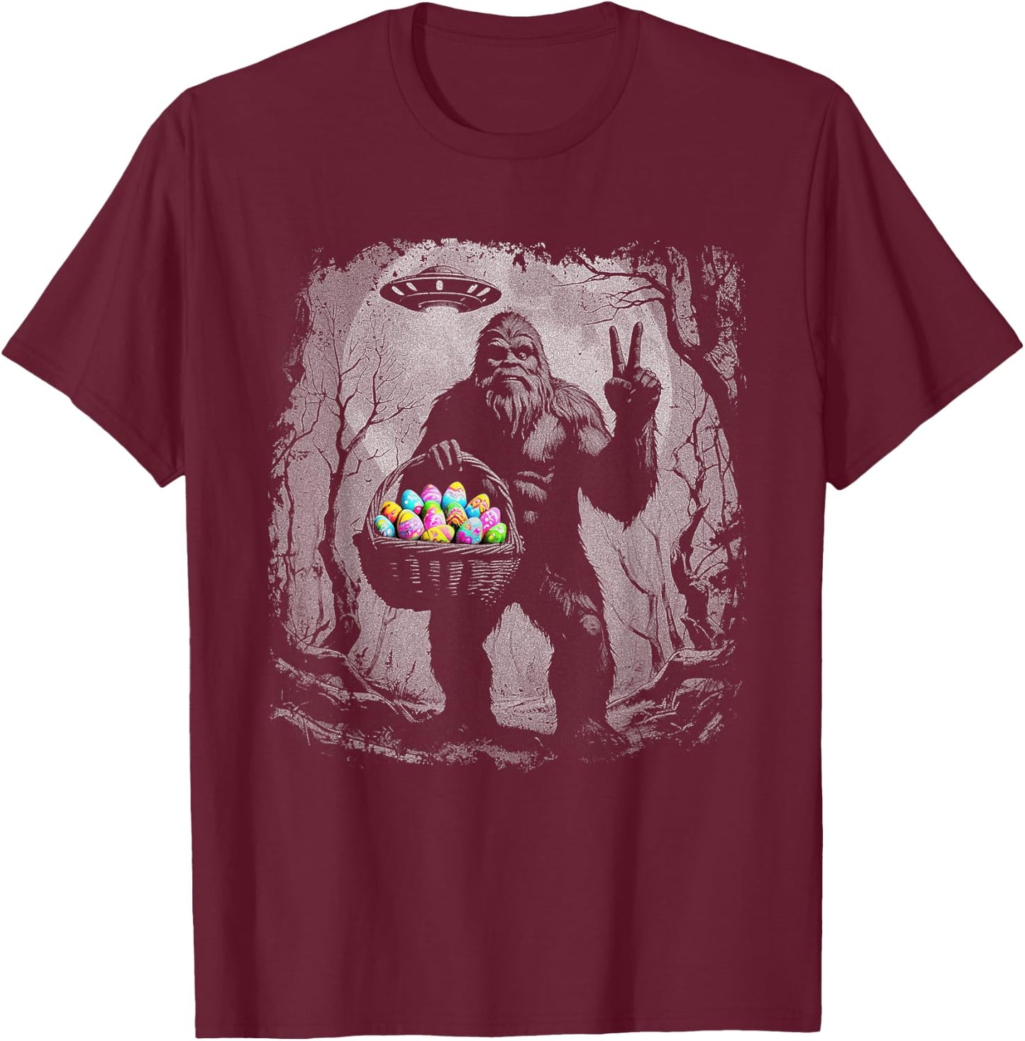 Sasquatch Easter Eggs Funny Easter Bigfoot Lovers T-Shirt - T-Shirt | Maroon