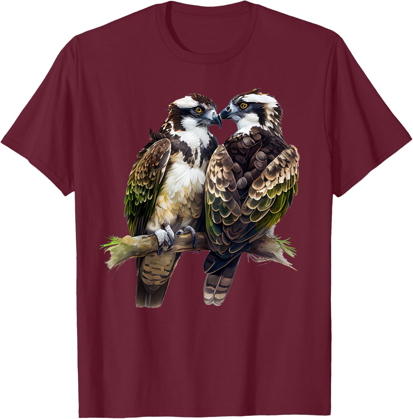 Birds of Prey , Osprey Hawk T-Shirt - T-Shirt | Maroon