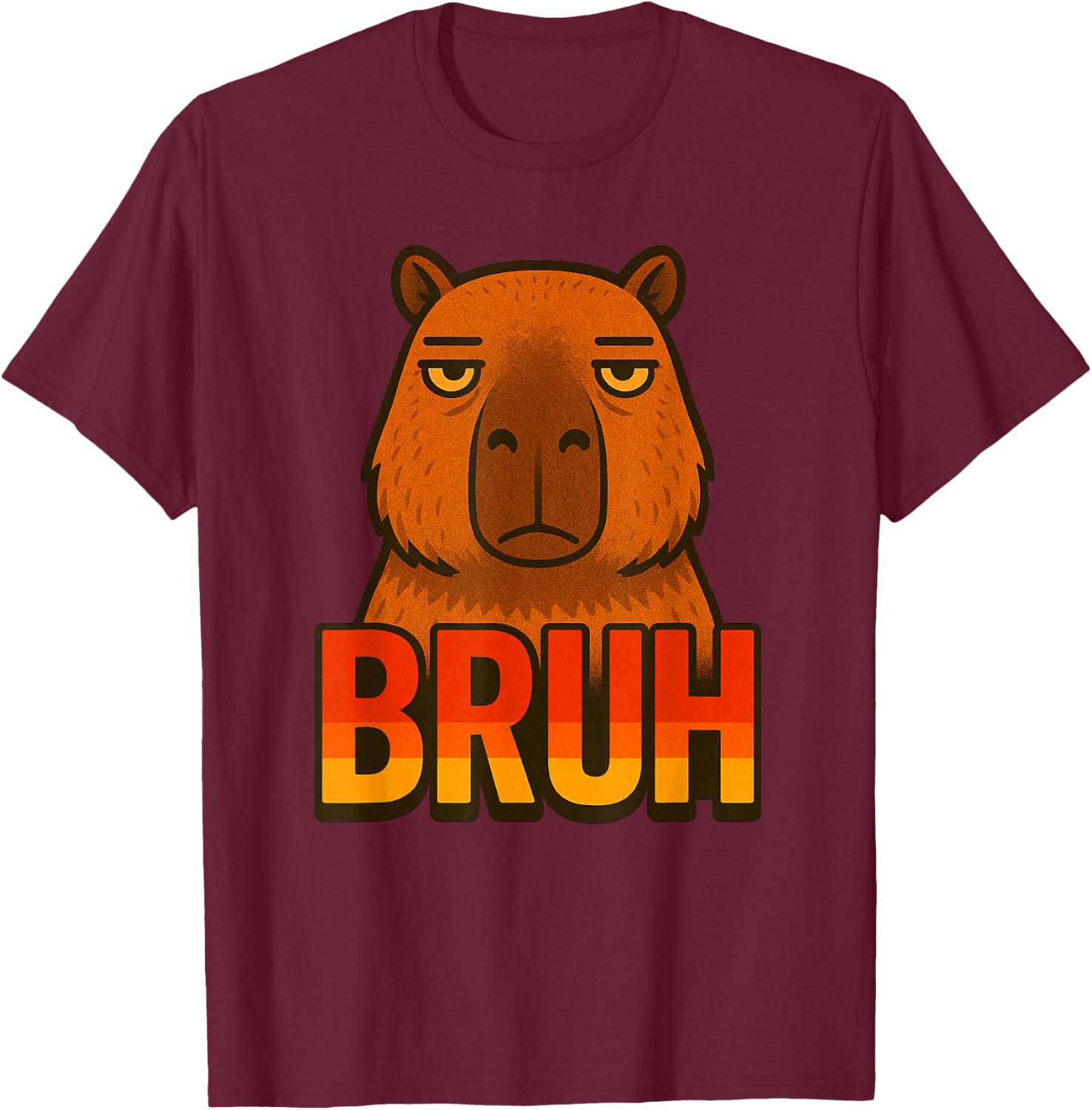 Funny Capybara Bruh Zoo Day Boys Girls Kids T-Shirt - T-Shirt | Maroon