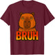 Funny Capybara Bruh Zoo Day Boys Girls Kids T-Shirt - T-Shirt | Maroon