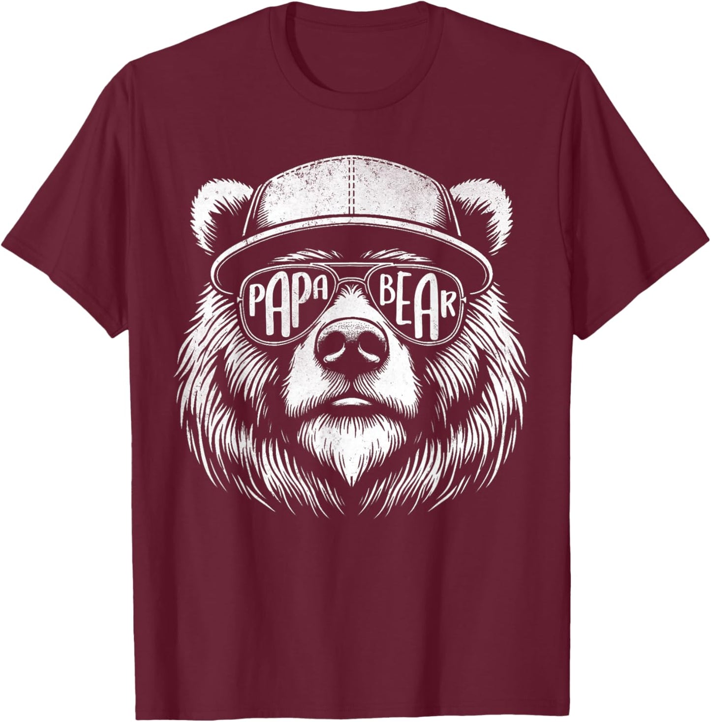 with German Text "Papa Bear" - The Perfect Father's Day Gift Dad Bear Grandpa, black T-Shirt - T-Shirt | Maroon