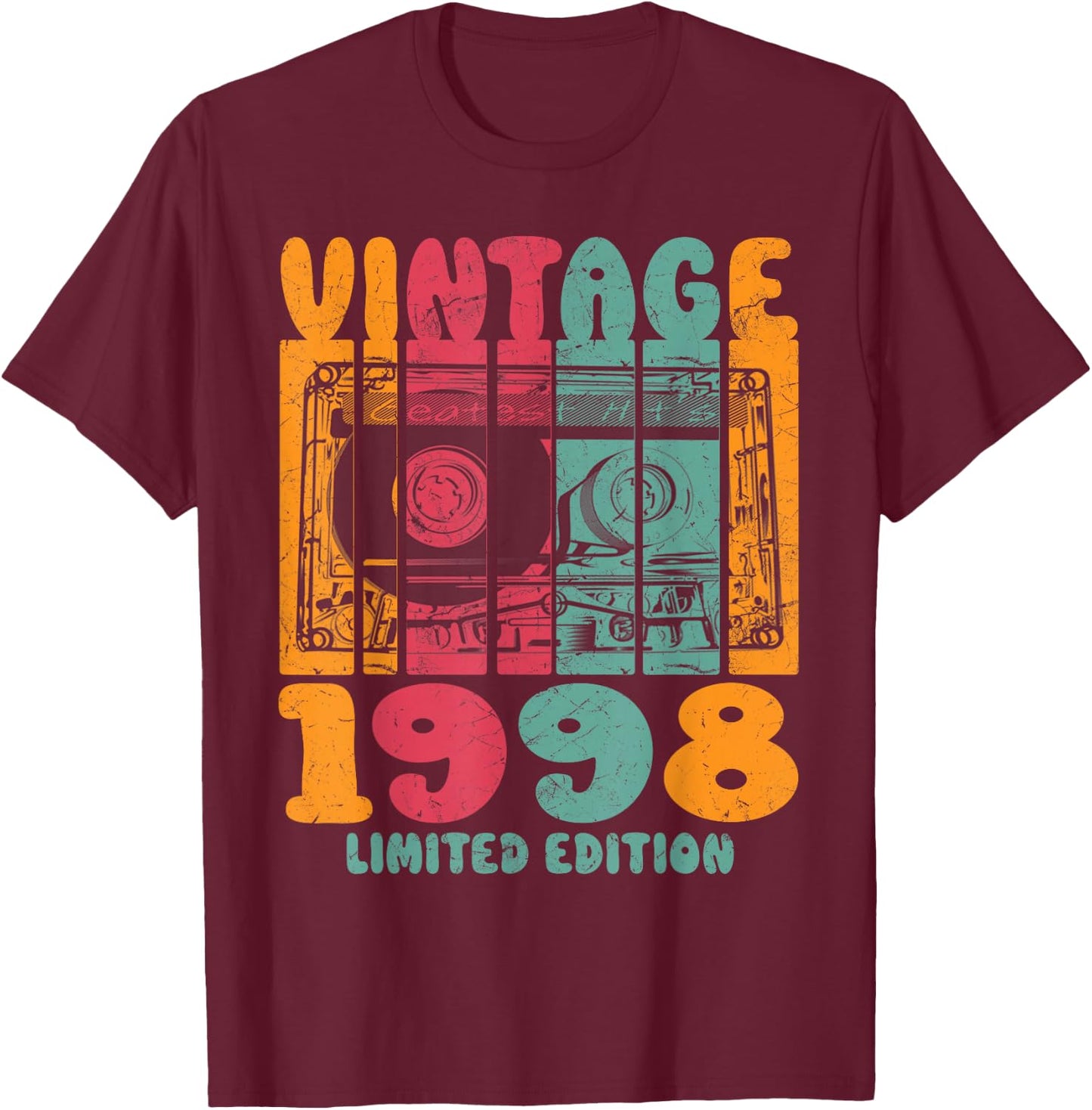 Vintage Greatest Hits 1998 Limited Edition Retro Birthday T-Shirt - T-Shirt | Maroon