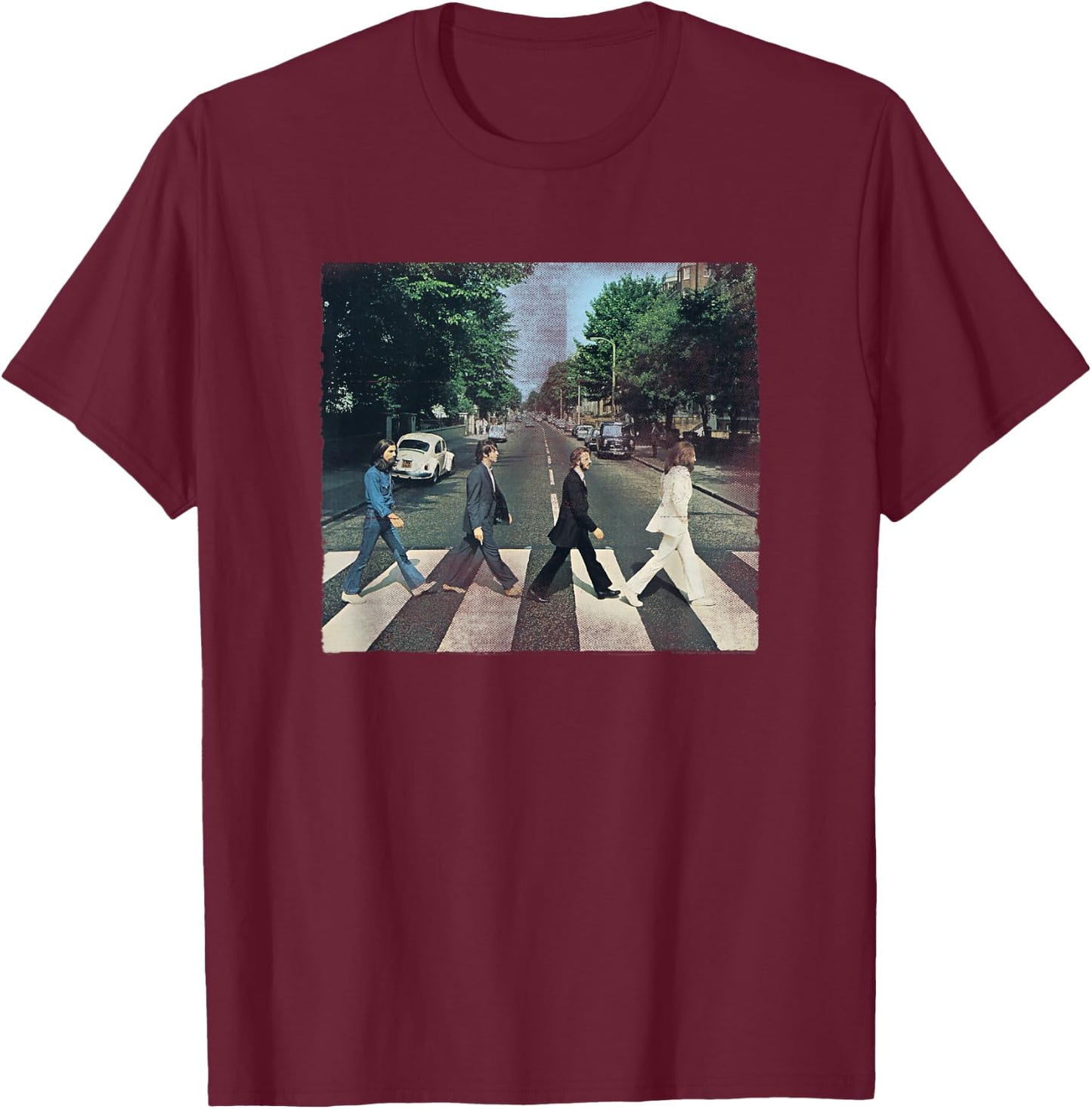 The Beatles Crossing Abbey Road T-Shirt - T-Shirt | Maroon