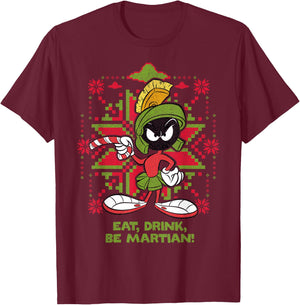 Marvin Martian Xmas Eat Dark T-Shirt - T-Shirt | Maroon