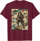 Cheetah Japanese Poster Samurai Men Boy Animal Cheetah T-Shirt - T-Shirt | Maroon