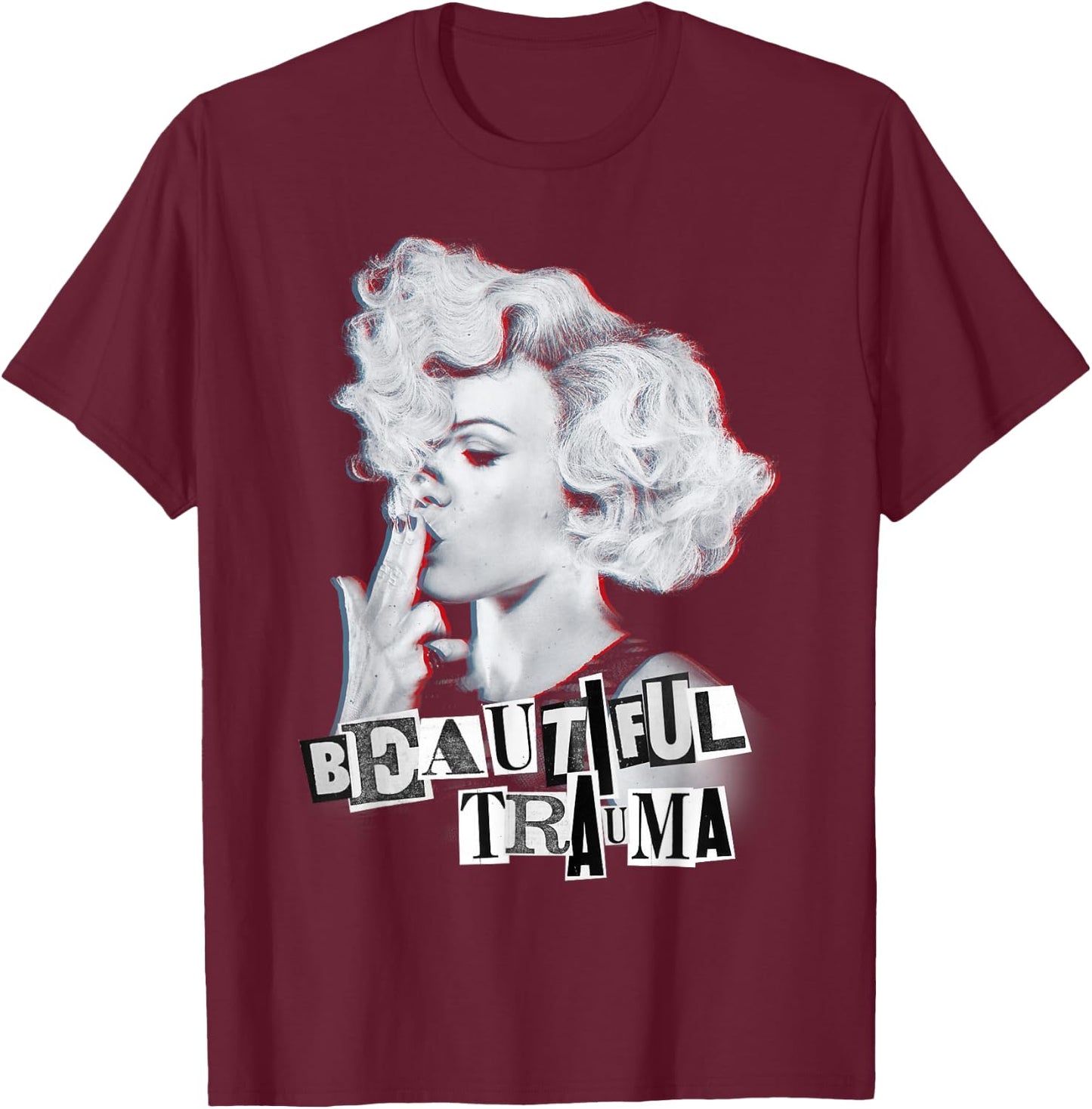 P! NK Beautiful Trauma , Black, S T-Shirt - T-Shirt | Maroon
