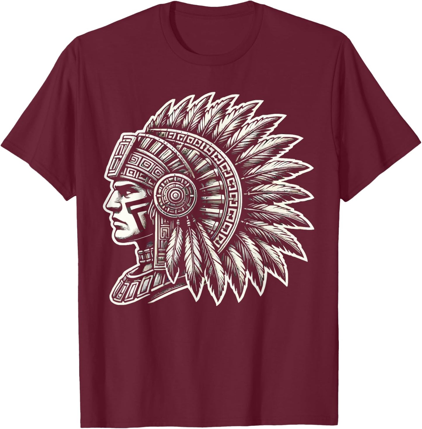 Aztec Warrior Mayan Indigenous Mexican Aztec Jaguar T-Shirt - T-Shirt | Maroon