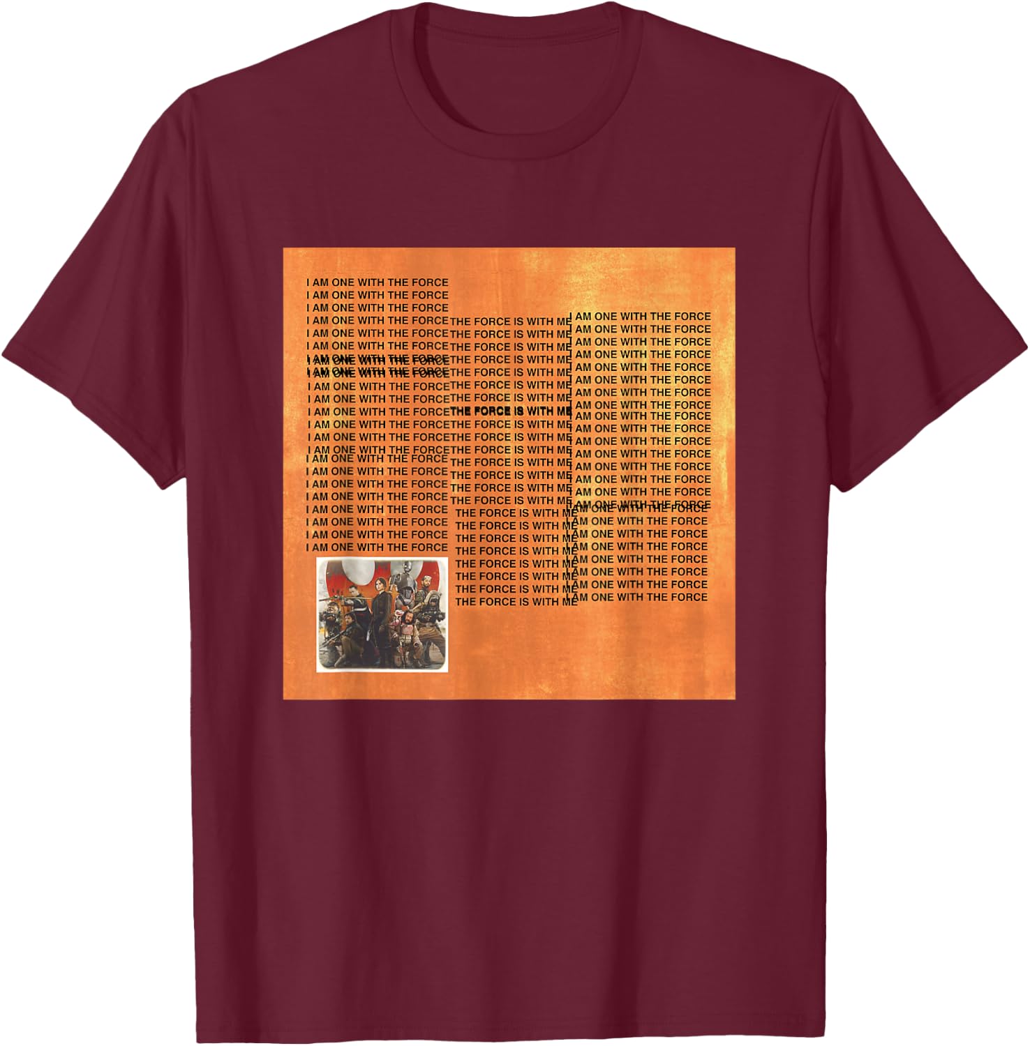 Star Wars Rogue One The Life Of Chirrut Retro Big Quote Logo T-Shirt - T-Shirt | Maroon