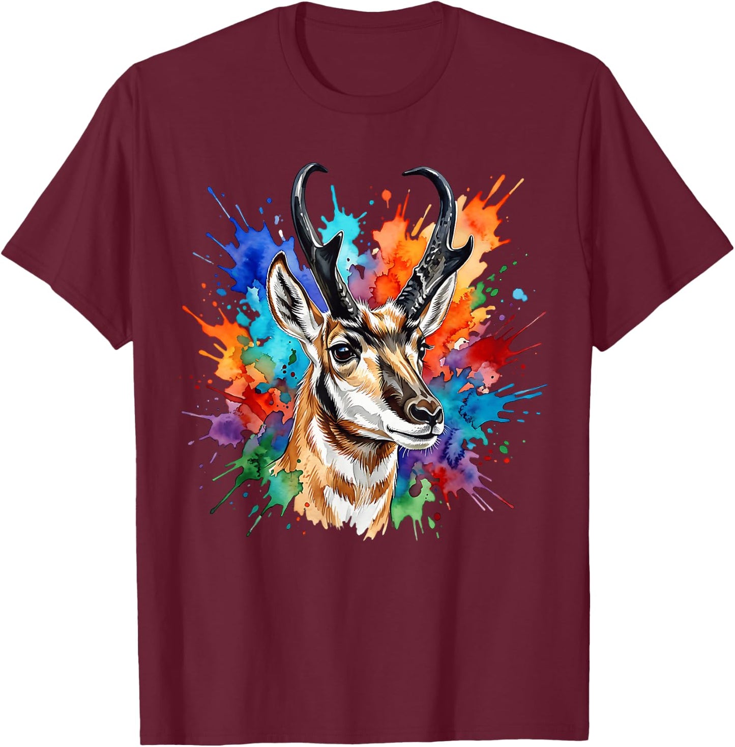 Pronghorn Antelope T-Shirt - T-Shirt | Maroon