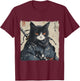 Japanese Samurai Cat Ukiyo-e Warrior Art Japan Vintage T-Shirt - T-Shirt | Maroon