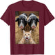 Funny Cat Selfie with Pigs Design – Cute Animal Pig Lovers T-Shirt - T-Shirt | Maroon