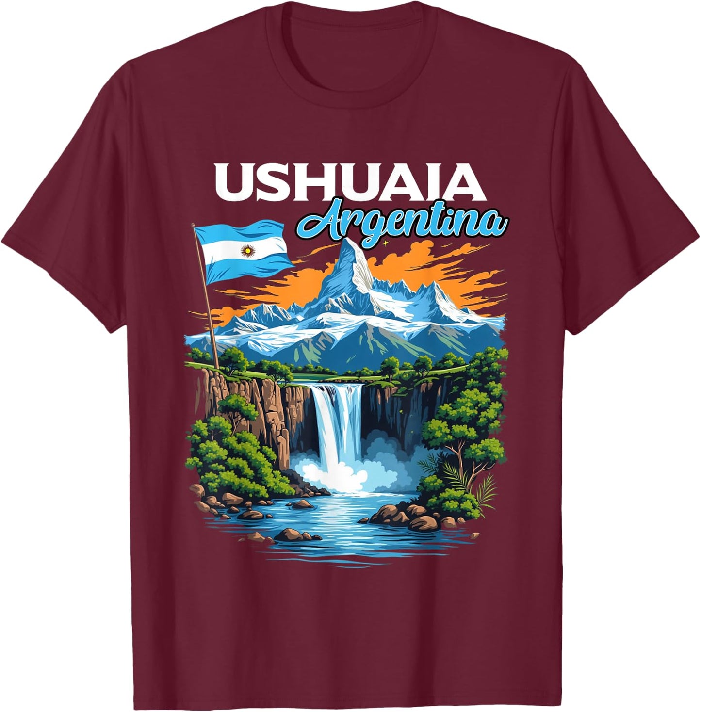 Ushuaia Argentina Souvenir Travel Vacation T-Shirt - T-Shirt | Maroon