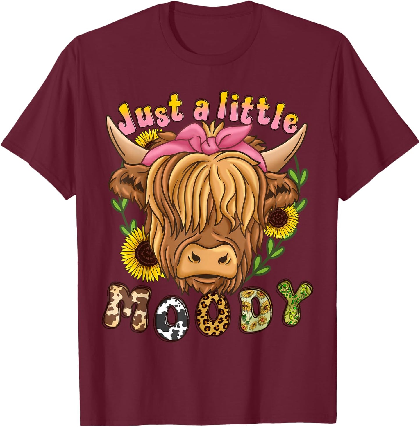Highland Cow Scottish Highland Cow T-Shirt - T-Shirt | Maroon