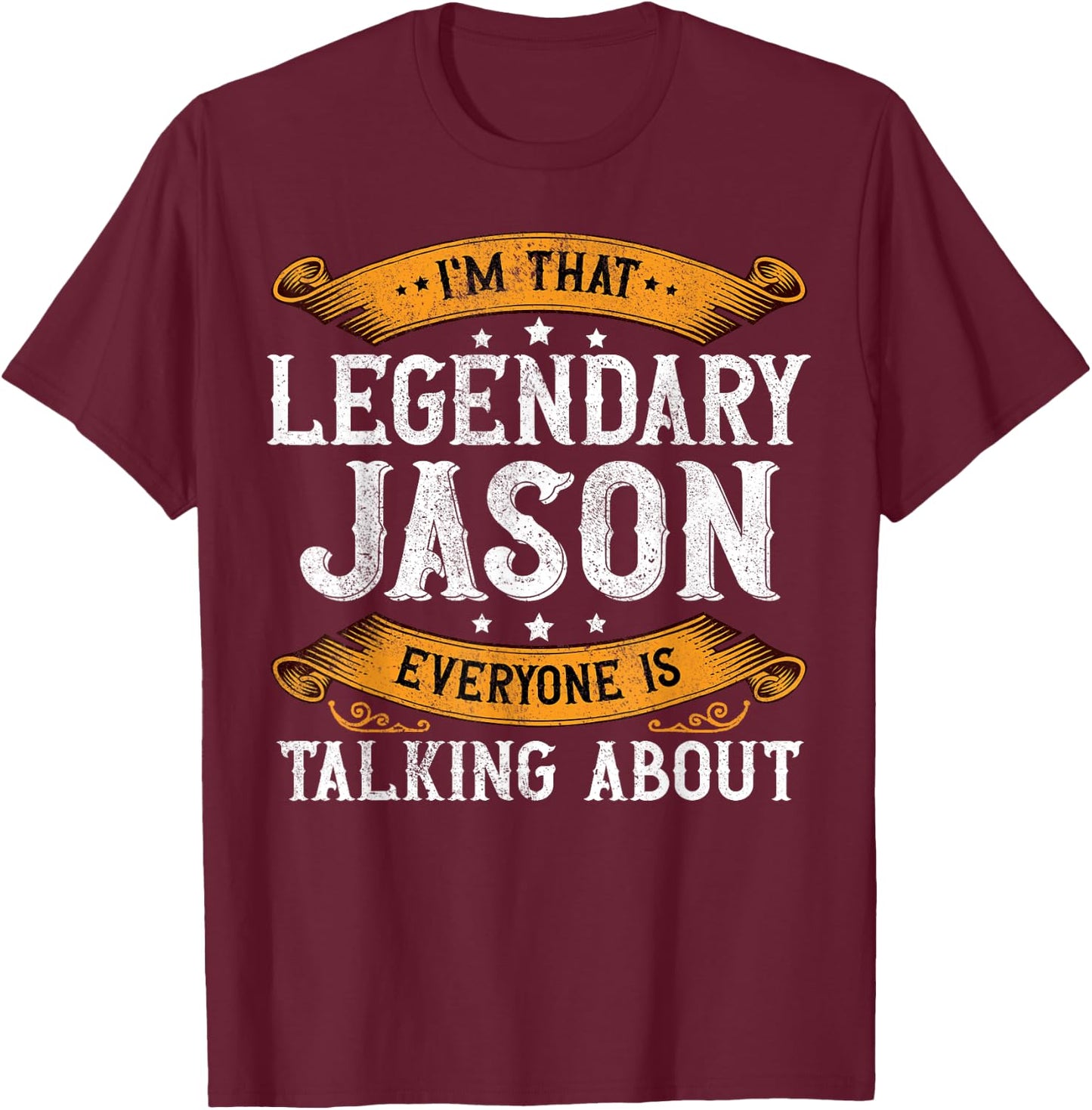 Jason Personal Name Funny Jason First Name T-Shirt - T-Shirt | Maroon