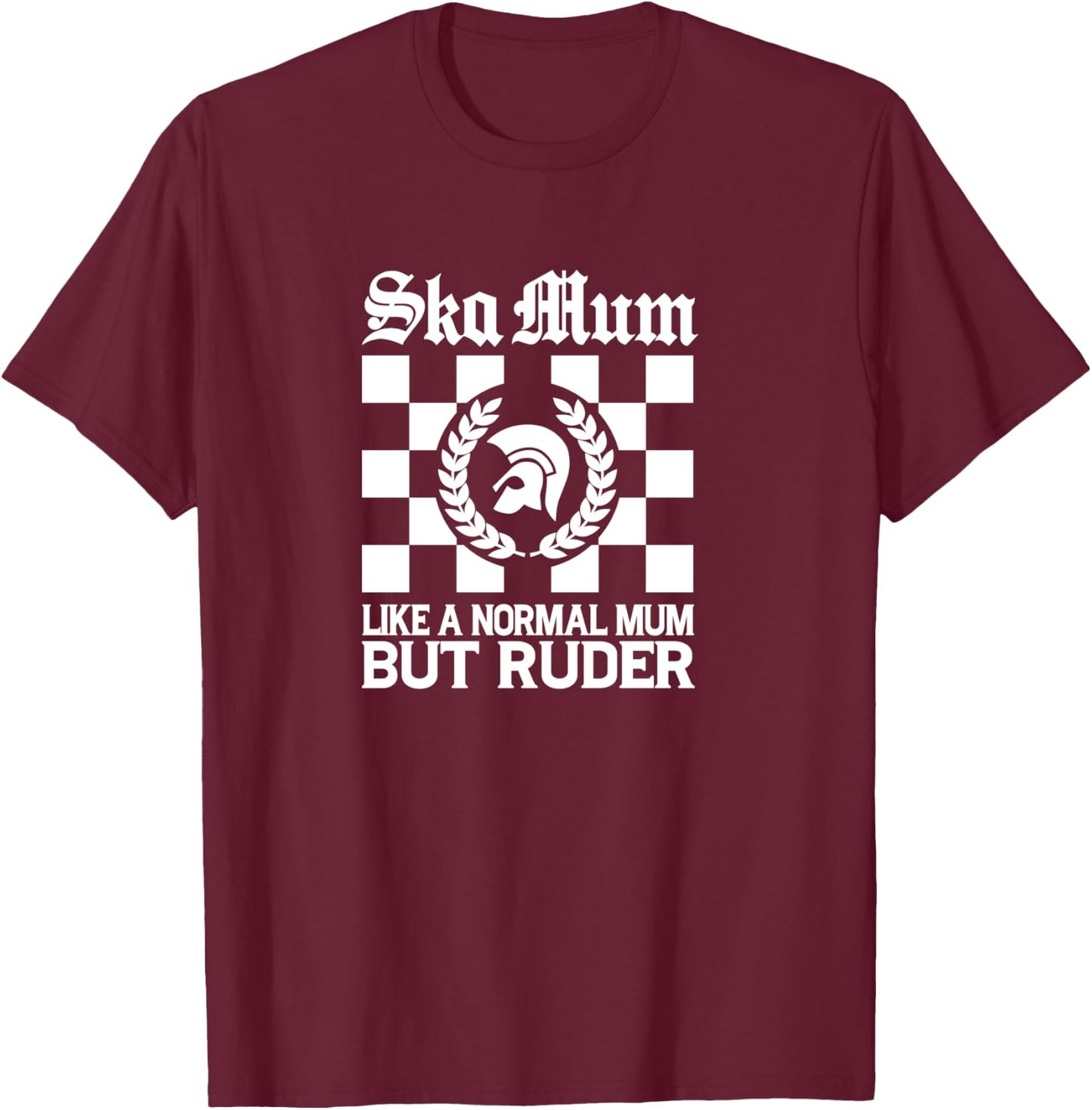 SKA MUM Rocksteady Jamaica Skins Mod Punk Ska Retro , Black, S T-Shirt - T-Shirt | Maroon