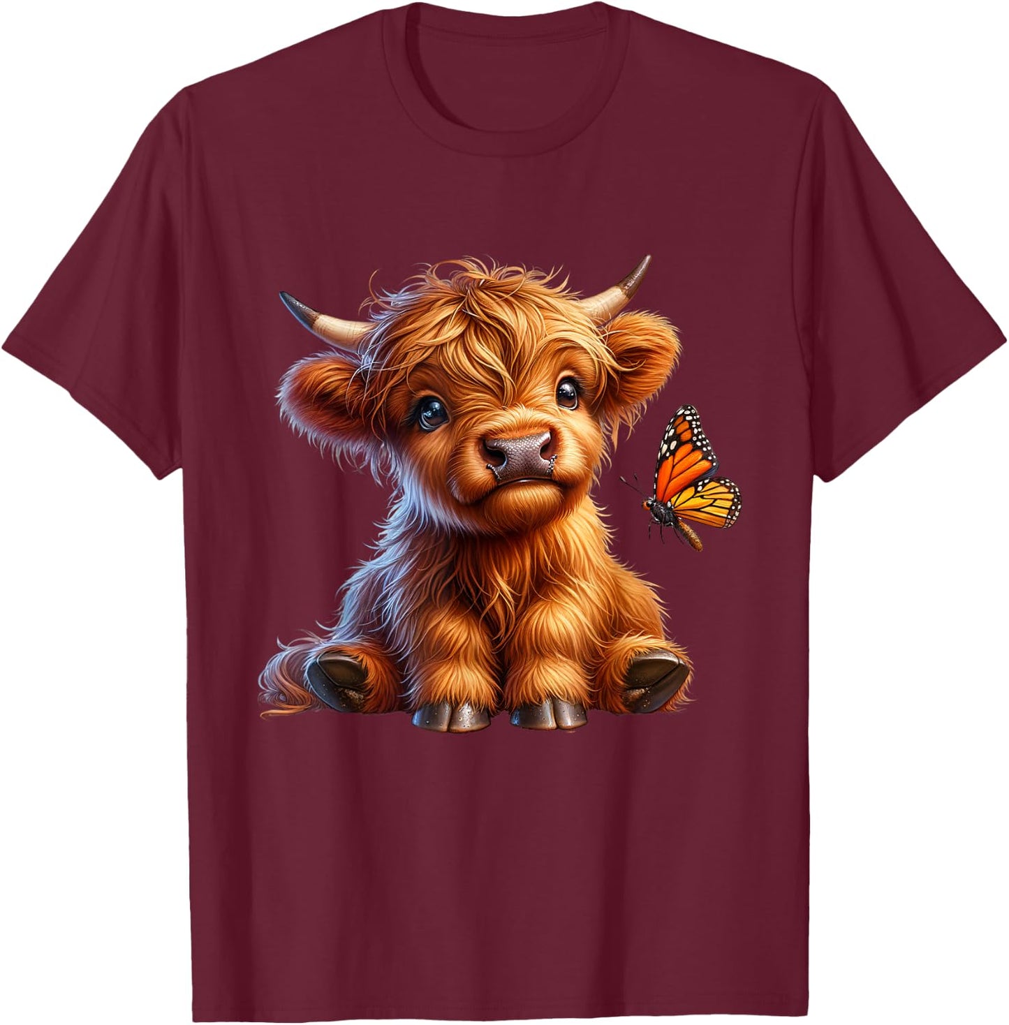 Cow, Highland Cow, Cow Costume, Highland Cow , black T-Shirt - T-Shirt | Maroon