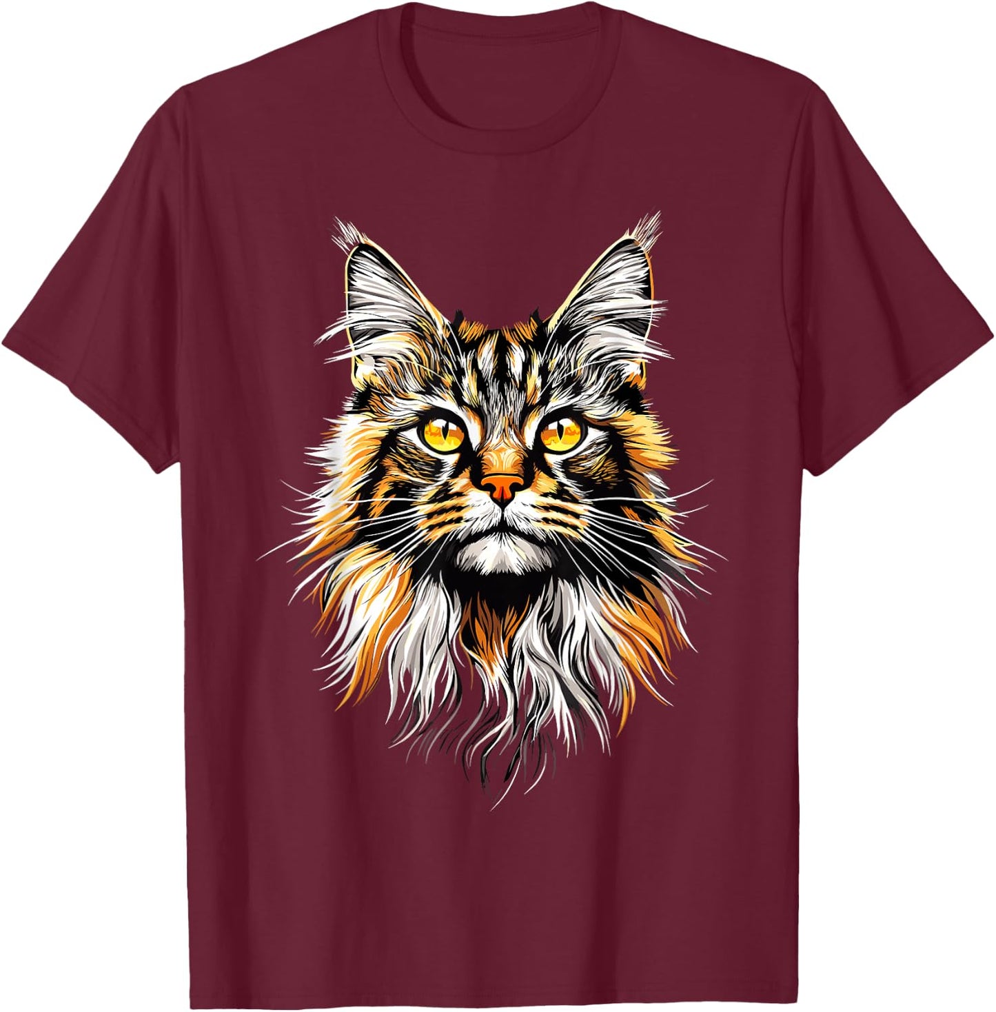Maine Coon Cat Cat Lover Maine Coon Soft , Black, S T-Shirt - T-Shirt | Maroon