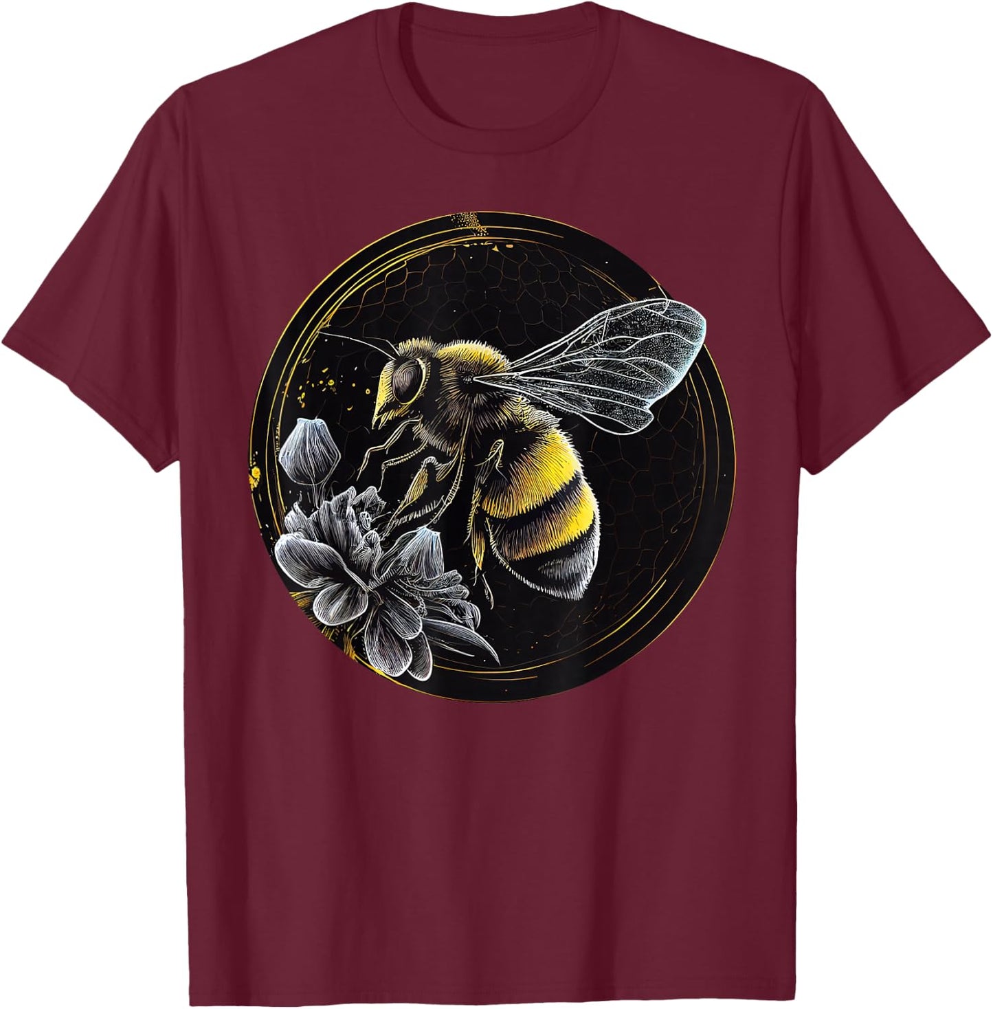 Bee Animal Lover Wildlife Bees T-Shirt - T-Shirt | Maroon