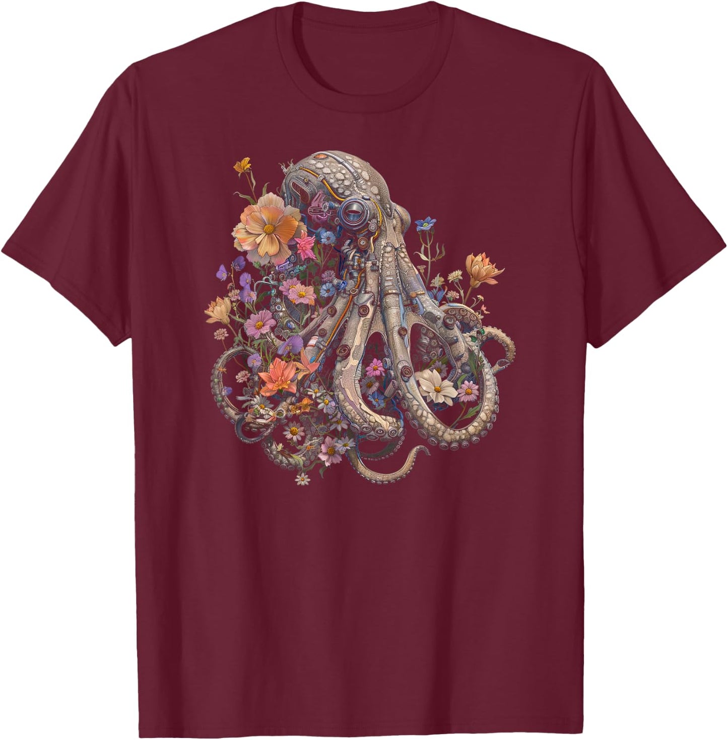 Octopus Shirt / Aesthetic T-Shirt - T-Shirt | Maroon