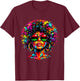 Juneteenth Black Queen Afro African Melanin Dripping T-Shirt - T-Shirt | Maroon