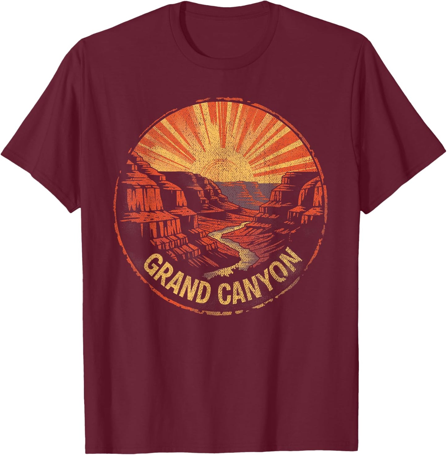 Grand Canyon - US National Park Vintage Men Women T-Shirt - T-Shirt | Maroon