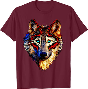 Wolf Spirit Animal Sacred Shaman Native American Clan Gift T-Shirt - T-Shirt | Maroon