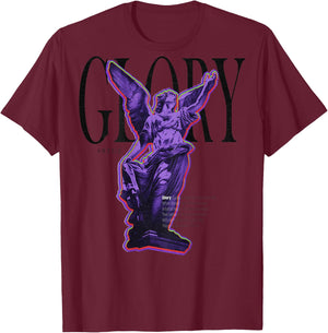 Hip Hop Angel Vintage Edgy Y2K Backprint Streetwear Angel T-Shirt - T-Shirt | Maroon