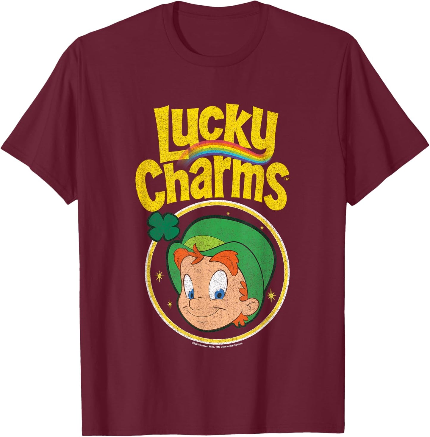 Lucky Charms Classic Cereal Icon T-Shirt - T-Shirt | Maroon