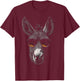 Donkey Animal Sunglasses Art Donkey , black T-Shirt - T-Shirt | Maroon