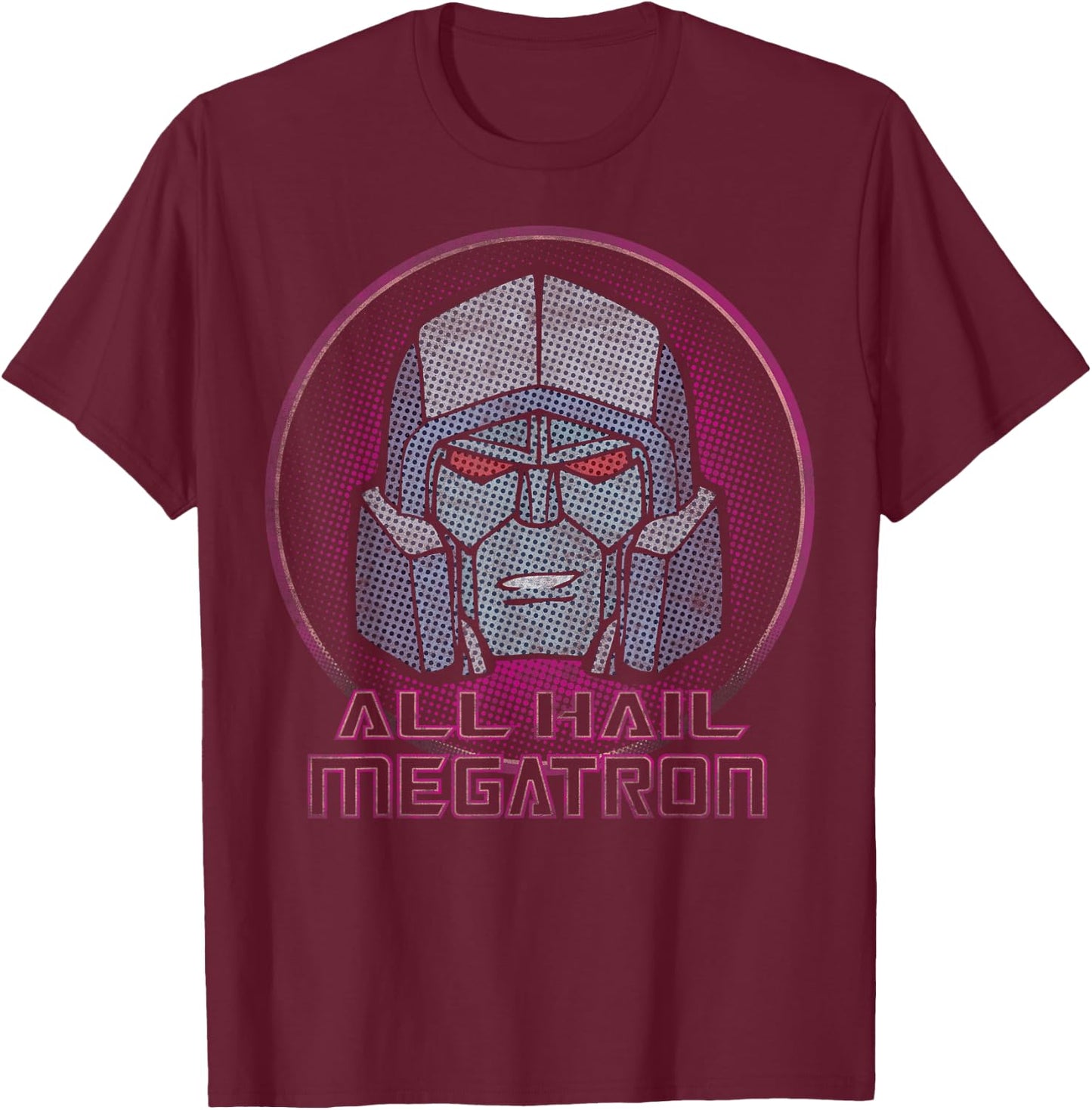 Transformers All Hail Megatron Retro Portrait Logo T-Shirt - T-Shirt | Maroon