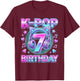 K-Pop 7. Geburtstag Mädchen 7 Jahre alt koreanische Musik T-Shirt - T-Shirt | Maroon