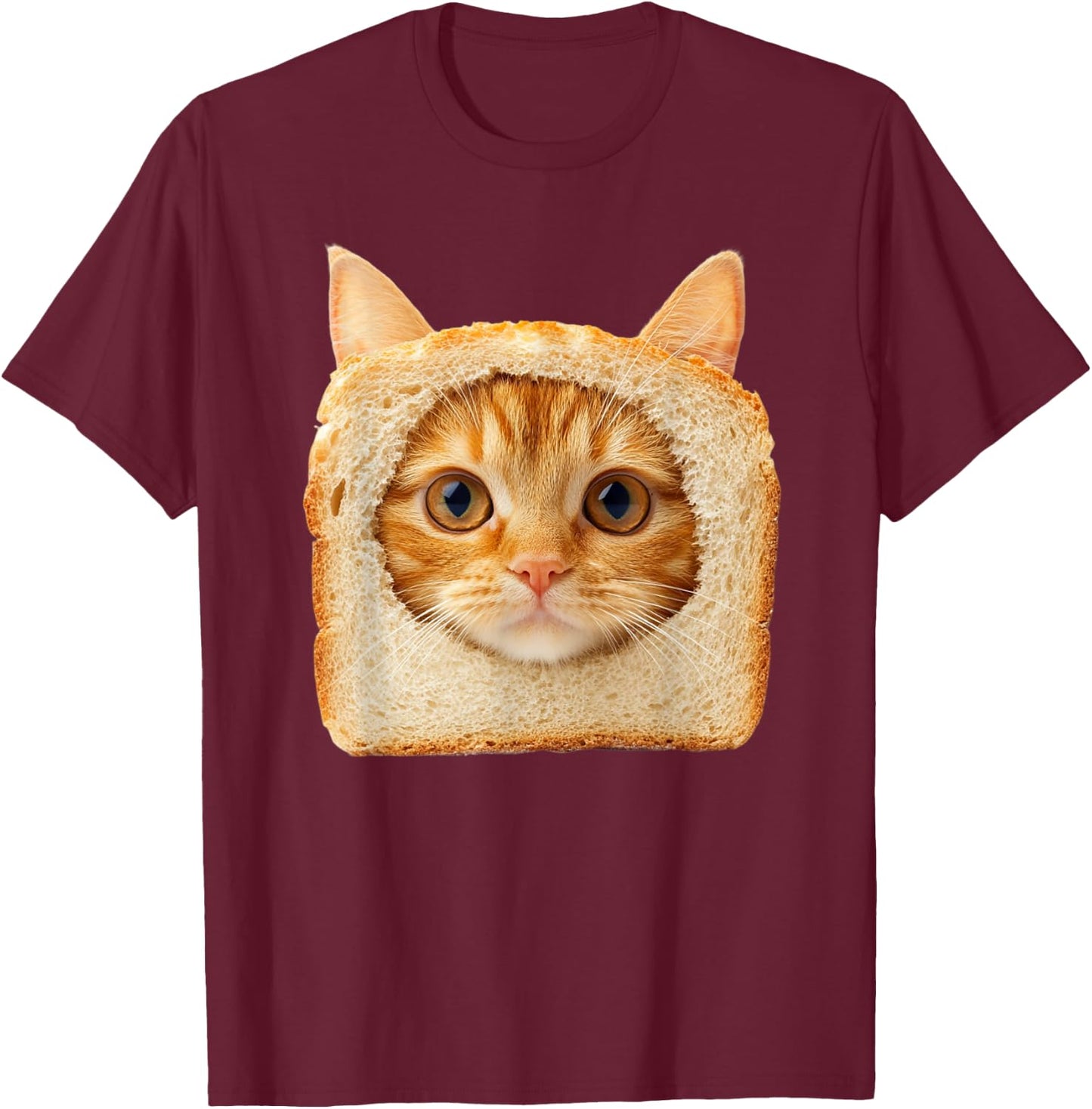 Funny Ginger Cat Bread Men Women Kids T-Shirt - T-Shirt | Maroon