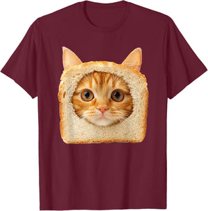 Funny Ginger Cat Bread Men Women Kids T-Shirt - T-Shirt | Maroon