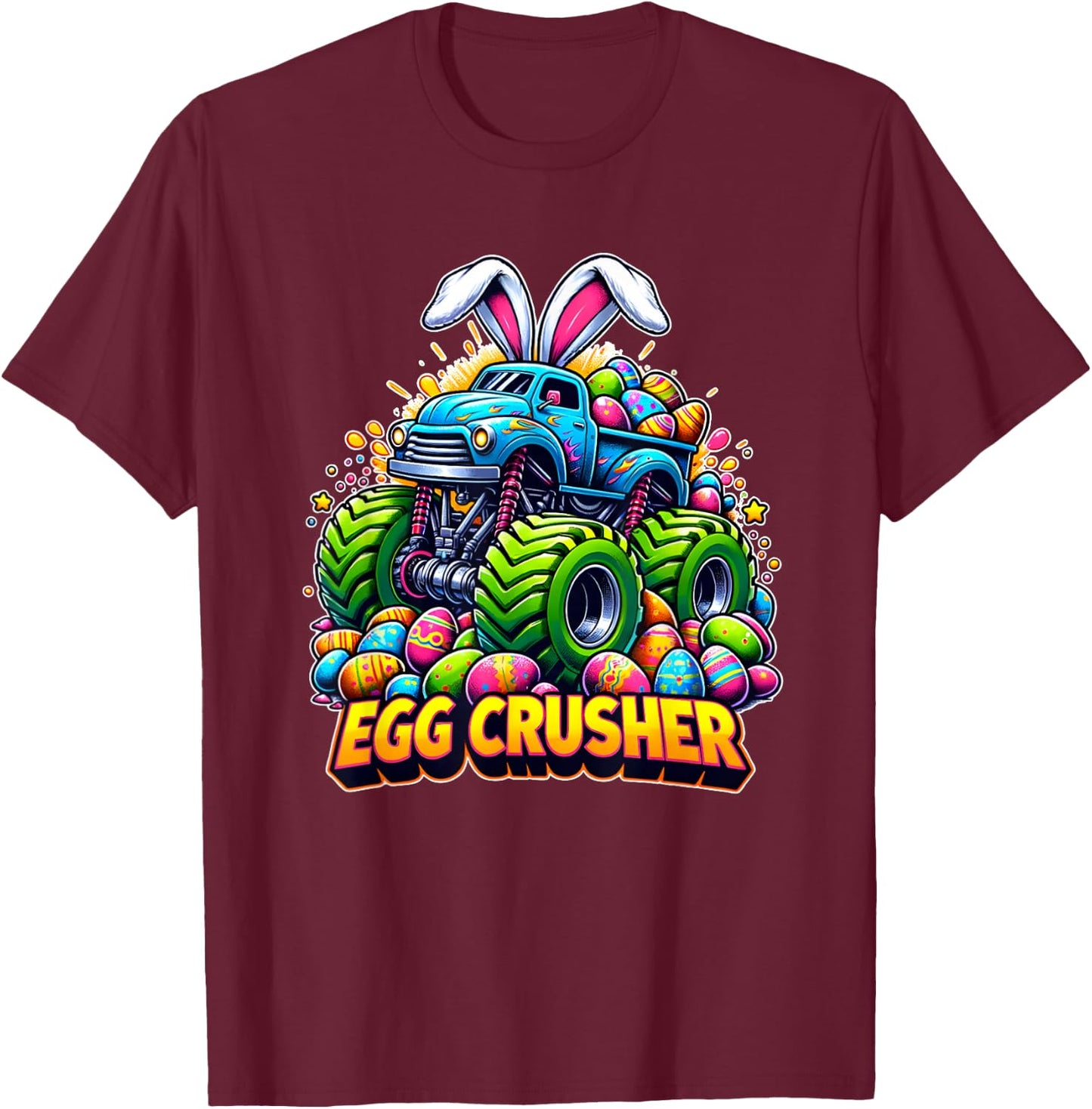 Easter Bunny Monster Truck Funny easter day toddler T-Shirt - T-Shirt | Maroon