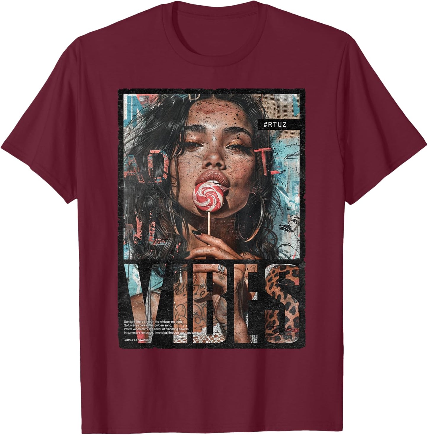 Vintage Girl Magazine Cover Sexy Model Pin-Up , black T-Shirt - T-Shirt | Maroon