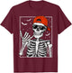 Skeleton Rock Hand Halloween Costume Cool Rock Music Rocker T-Shirt - T-Shirt | Maroon
