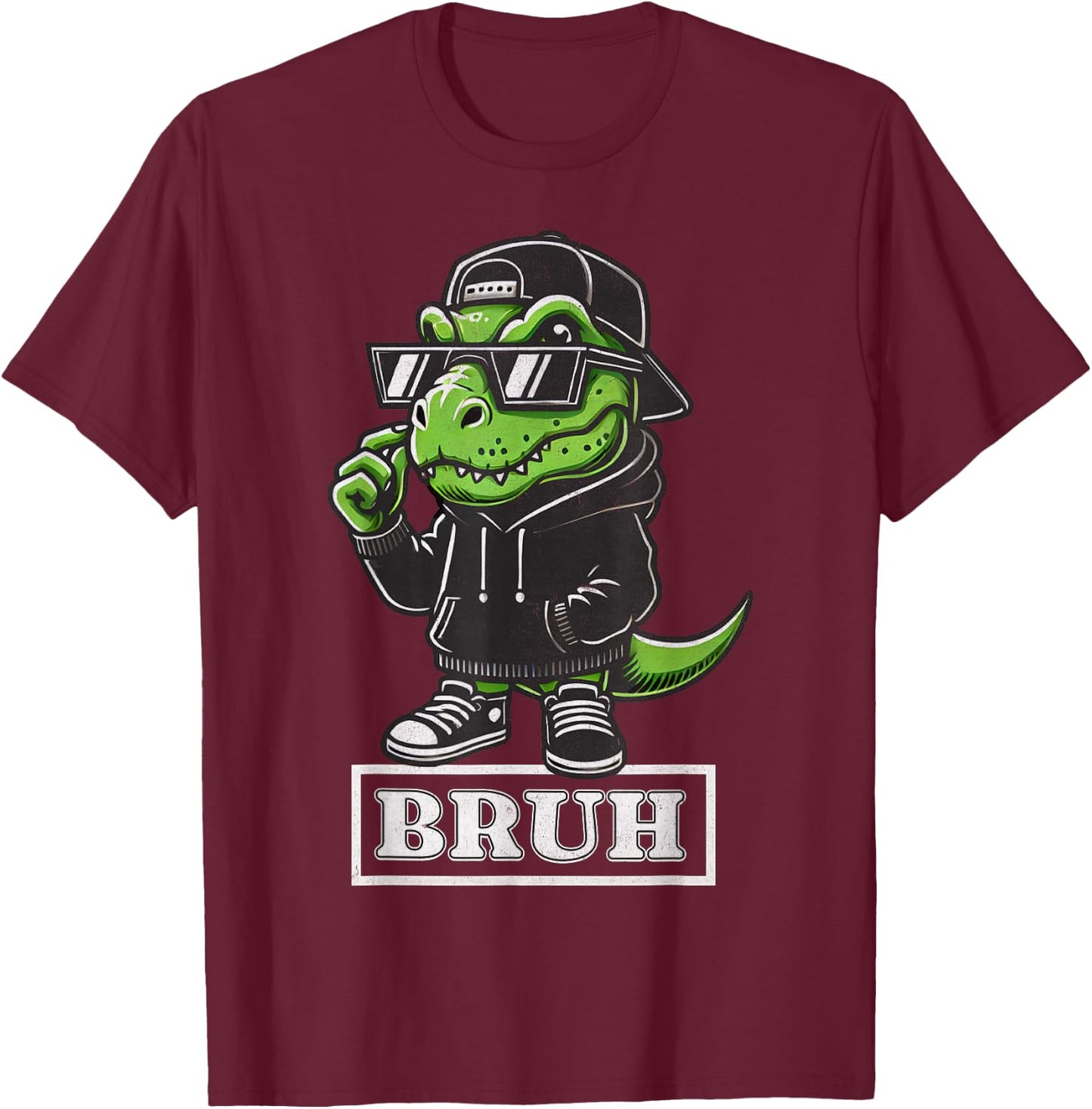 Bruh T Rex Dinosaur Teen Sayings Teenage Boys Funny Kids T-Shirt - T-Shirt | Maroon