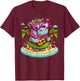 Funny Hippo Hawaiian Costume Kids Summer Vacation Hippo T-Shirt - T-Shirt | Maroon